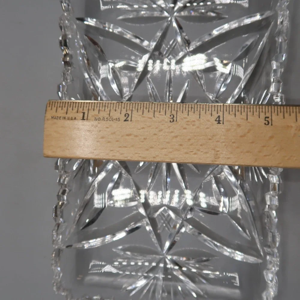 Vintage Cut Glass Rectangle Sawtooth Celery Tray 8